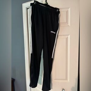 Adidas Black and White Joggers with Elastic Waistband